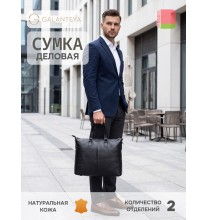 13221 25с1777к45 ЧЕРНЫЙ сумка деловая (тоут), нат.кожа