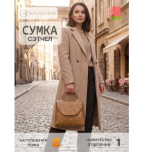 30024 25с27к45 ГОРЧИЧ/КОРИЧН сумка женская (сэтчел), нат.кожа