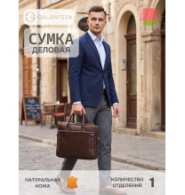31722 26с1112к45 КОРИЧНЕВЫЙ сумка деловая (тоут), нат.кожа