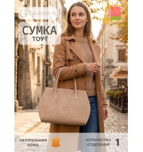 33225 26с710к45 ПЕСОЧ/БЕЖЕВ сумка женская (тоут), нат.кожа