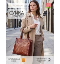 3425 25с667к45 КОРИЧНЕВЫЙ сумка женская (тоут), нат.кожа