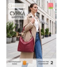 125 25с1127к45 ВИННЫЙ сумка женская (шопер), нат.кожа